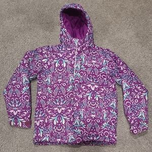 Columbia Girls Purple Patterned Hooded Jacket